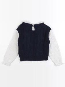 Okaidi - pull blanc, bleu - 6 ans