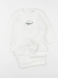 Vertbaudet - pyjama coton blanc - 18 mois