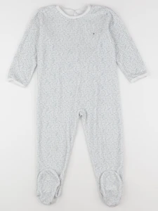 Petit Bateau - pyjama velours bleu, blanc - 36 mois