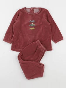 Vertbaudet - pyjama velours rouge - 2 ans
