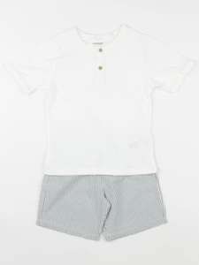 Vertbaudet - pyjama coton blanc, vert - 6 ans