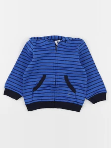 Petit Bateau - sweat bleu - 12 mois