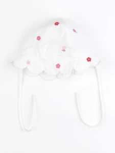 Jacadi - chapeau blanc, rose - 1 mois