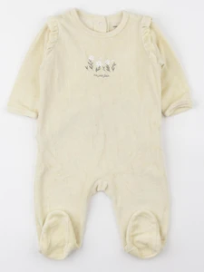 Vertbaudet - pyjama velours jaune - 6 mois