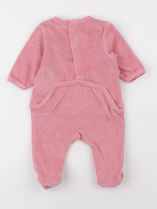Vertbaudet - pyjama velours rose - 1 mois