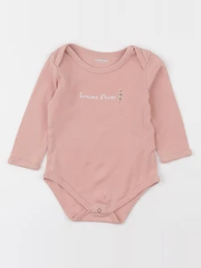 Vertbaudet - body rose - 12 mois