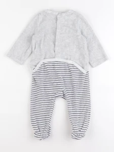 Tape à l'oeil - pyjama velours gris - 9 mois