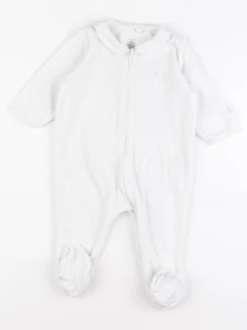 Petit Bateau - pyjama velours blanc - 9 mois