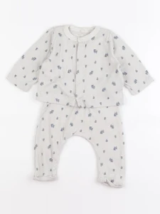 Petit Bateau - ensemble gris - 6 mois