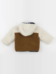 Vertbaudet - doudoune réversible bleu, beige - 12/18 mois