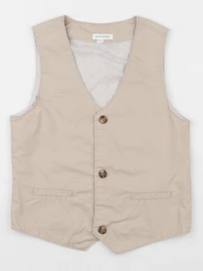 Vertbaudet - gilet beige - 8 ans
