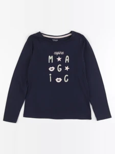 Vertbaudet - tee-shirt bleu - 8 ans