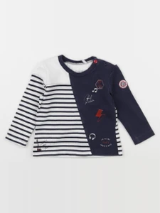 IKKS - tee-shirt blanc, bleu - 6 mois