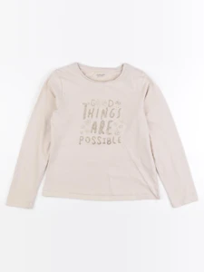 Vertbaudet - tee-shirt beige - 8 ans