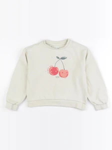 Vertbaudet - sweat beige - 8 ans