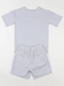 H&M - pyjama coton blanc, bleu - 6/7 ans