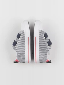 Vertbaudet - tennis à scratch/ lacets blanc, bleu - pointure 28