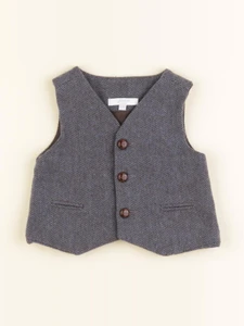 Jacadi - gilet bleu, marron - 12 mois