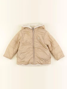 Vertbaudet - imperméable réversible or, marron - 3 ans