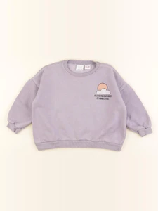 Zara - sweat imprimé au dos violet - 18/24 mois