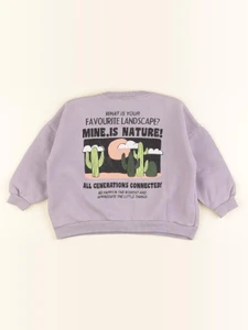 Zara - sweat imprimé au dos violet - 18/24 mois