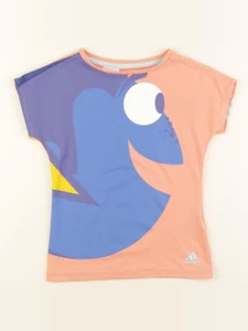 Adidas - tee-shirt imprimé au dos orange, bleu - 6/7 ans