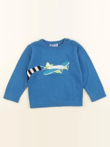 Jacadi - pull imprimé au dos bleu - 18 mois