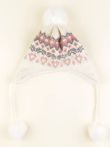 Vertbaudet - bonnet rose, beige - 4/6 ans