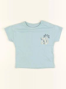 Vertbaudet - tee-shirt imprimé au dos vert - 2 ans