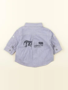 Vertbaudet - chemise imprimé au dos bleu - 3 mois