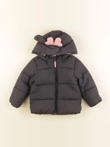 H&M - doudoune gris, rose - 12/18 mois