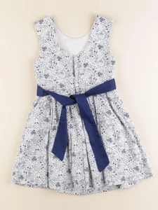 Vertbaudet - robe bleu, blanc - 7 ans