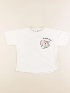Zara - tee-shirt imprimé au dos blanc - 3 ans
