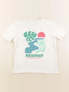 Okaidi - tee-shirt imprimé au dos blanc, vert - 8 ans