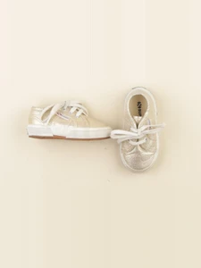 Superga - tennis à scratch/ lacets or - pointure 20