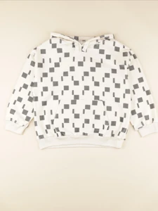 Studio Boheme - Sweat Robin Polaire carres beige - 10 ans