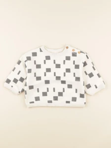 Studio Boheme - Sweat Ours Polaire Carres beige - 3 mois