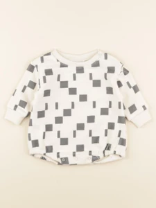 Studio Boheme - Barboteuse Milo Polaire carres beige - 6 mois