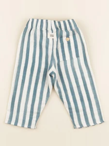 Studio Boheme - Pantalon Cousin Rayures bleu - 12 mois