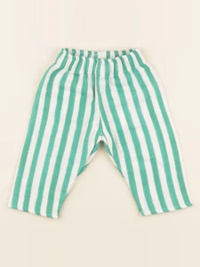 Studio Boheme - Pantalon Cousin Rayures vert - 6 mois