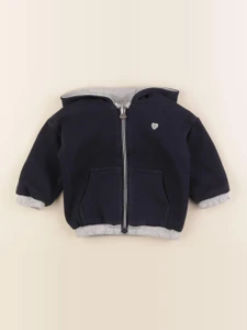 IKKS - sweat réversible bleu, argent - 12 mois