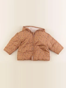 Vertbaudet - doudoune réversible marron, rose - 12/18 mois