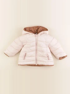 Vertbaudet - doudoune réversible marron, rose - 12/18 mois