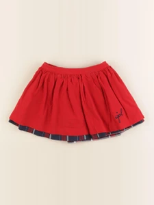 Vertbaudet - jupe réversible bleu, rouge - 4 ans