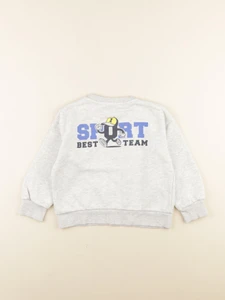 Vertbaudet - sweat imprimé au dos gris - 6 ans