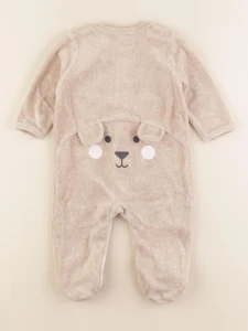 Vertbaudet - pyjama velours beige - 6 mois