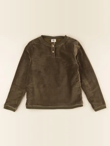 Lililotte - pull Ferdinand velours kaki - 10 ans