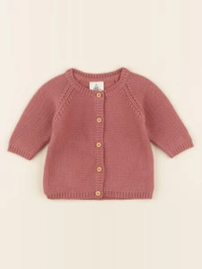 Lililotte - gilet Victoria framboise - 6/9 mois