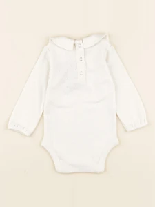 Lililotte - body Pia maille pointelle blanc - 6/9 mois