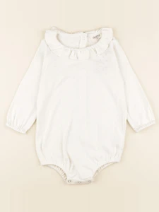 Lililotte - body Alba maille pointelle blanc - 6/9 mois